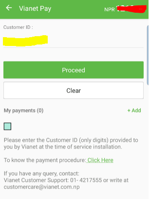 Enter your Customer ID and tap on Proceed button.