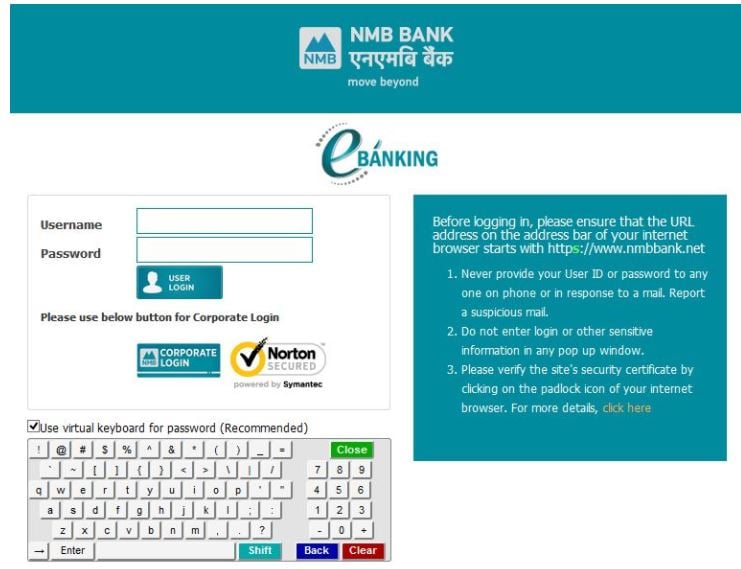 NMB Bank Internet Banking Login Portal