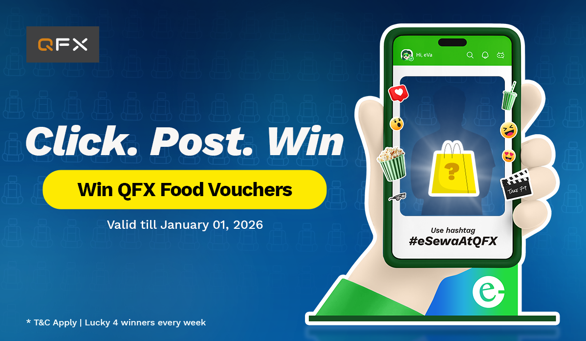 Click, Post & Win Free QFX Food Vouchers with eSewa