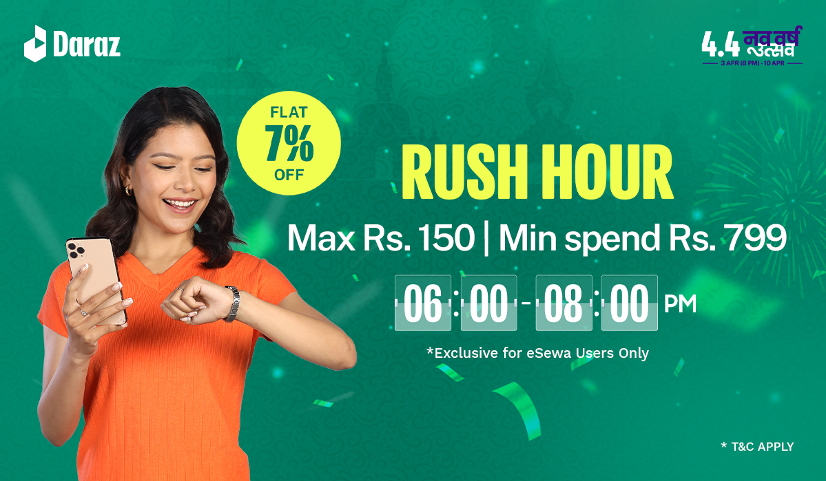 Daraz 4.4 Nawa Barsha Utsav: Rush Hour Deals for eSewa Users
