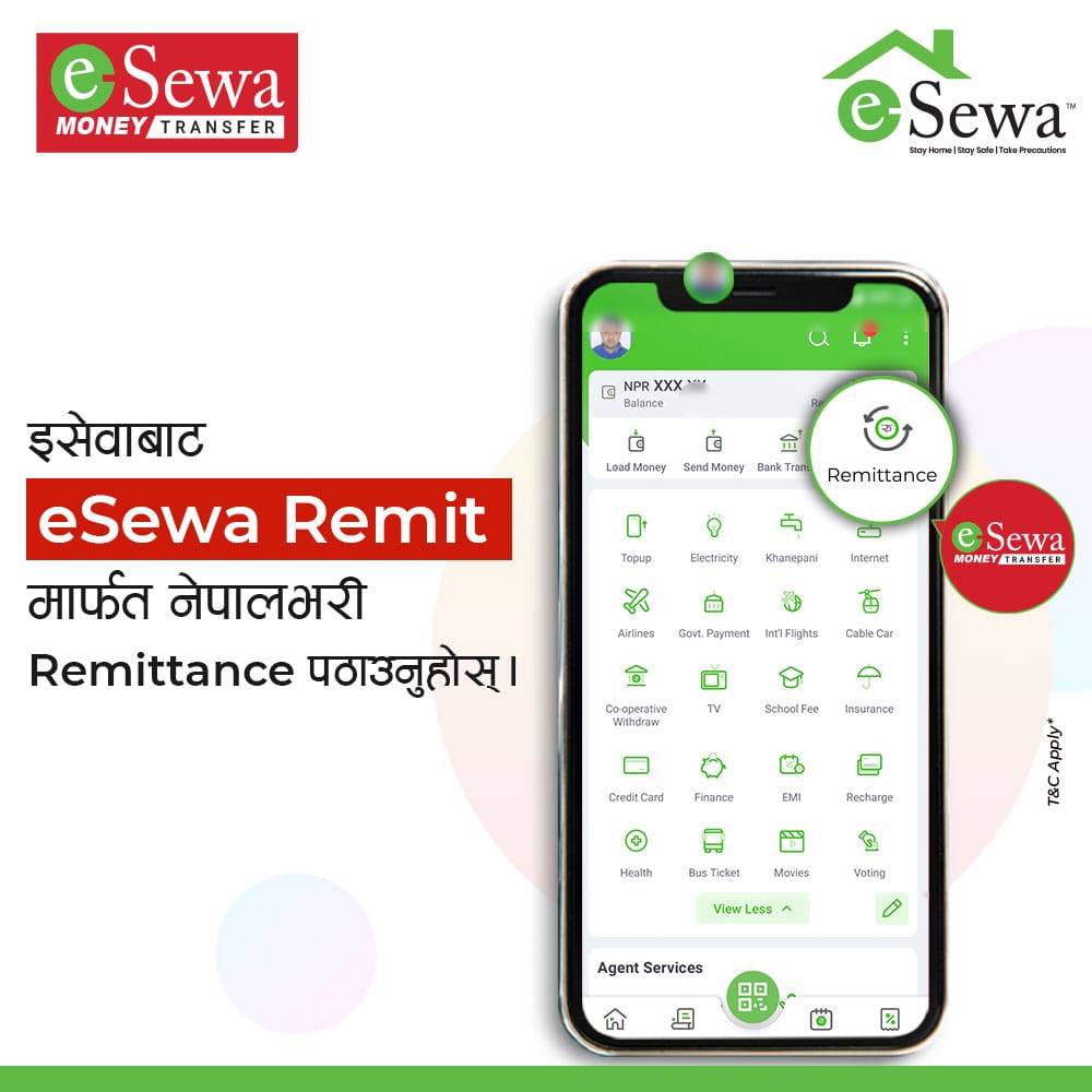 इसेवाबाट देशभरी रेमिट्यान्स रकम पठाउनुहोस् !