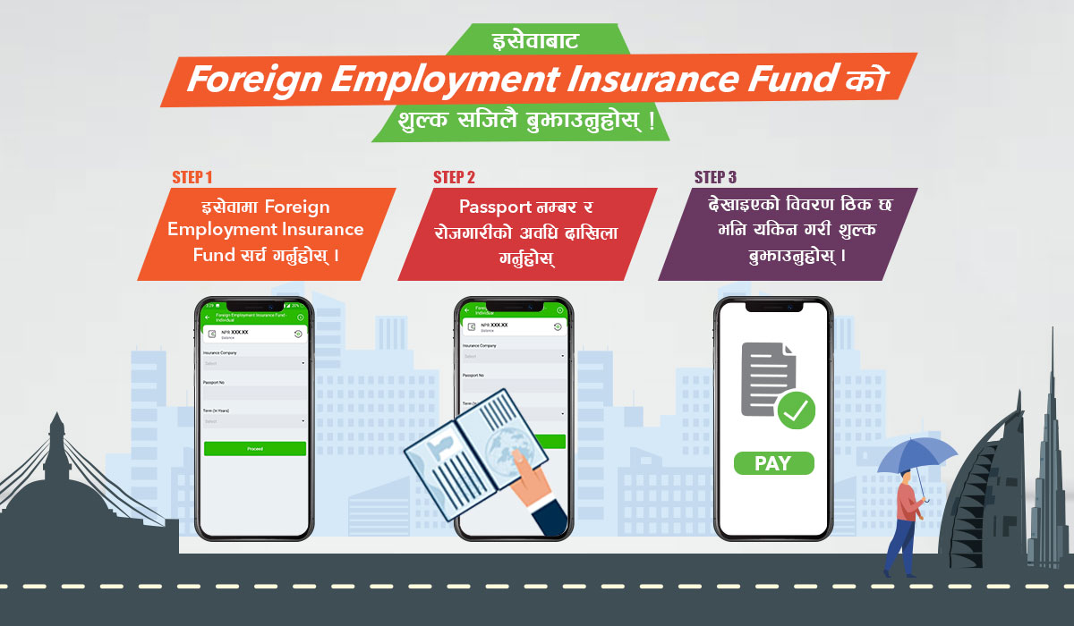 वैदेशिक राेजगारकाे म्यादी बीमा शुल्क अब इसेवाबाट !