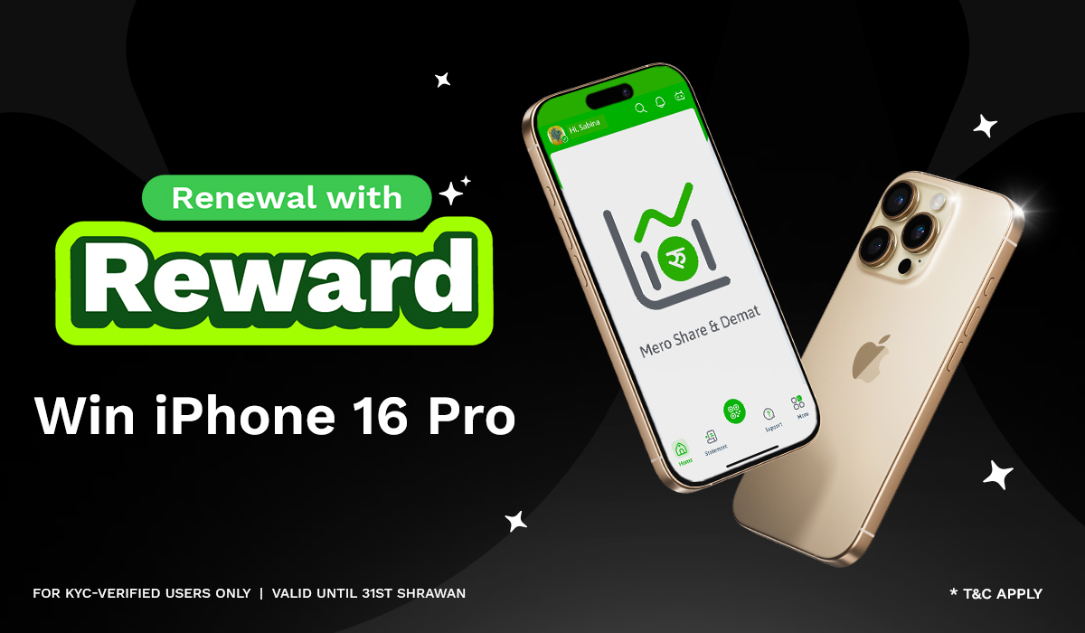 Win an iPhone 16 Pro on Mero Share and DEMAT Renewal!