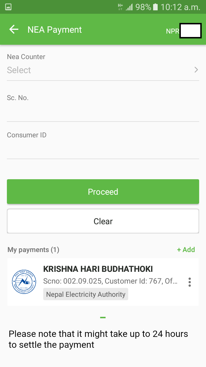NEA Electricity bill payment through eSewa eSewa