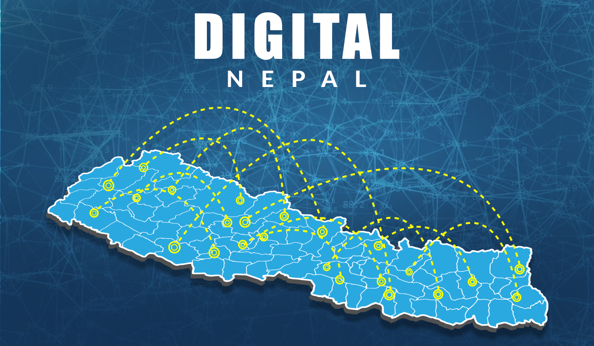 Fundamental of Digital Nepal Shown in Map of Nepal