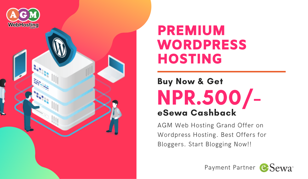 AGM WebHosting premium wordpress offer and get rs 500 eSewa cashback