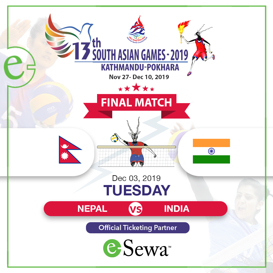 Nepal reaches final in SAG 2019 Volleyball tournament! eSewa