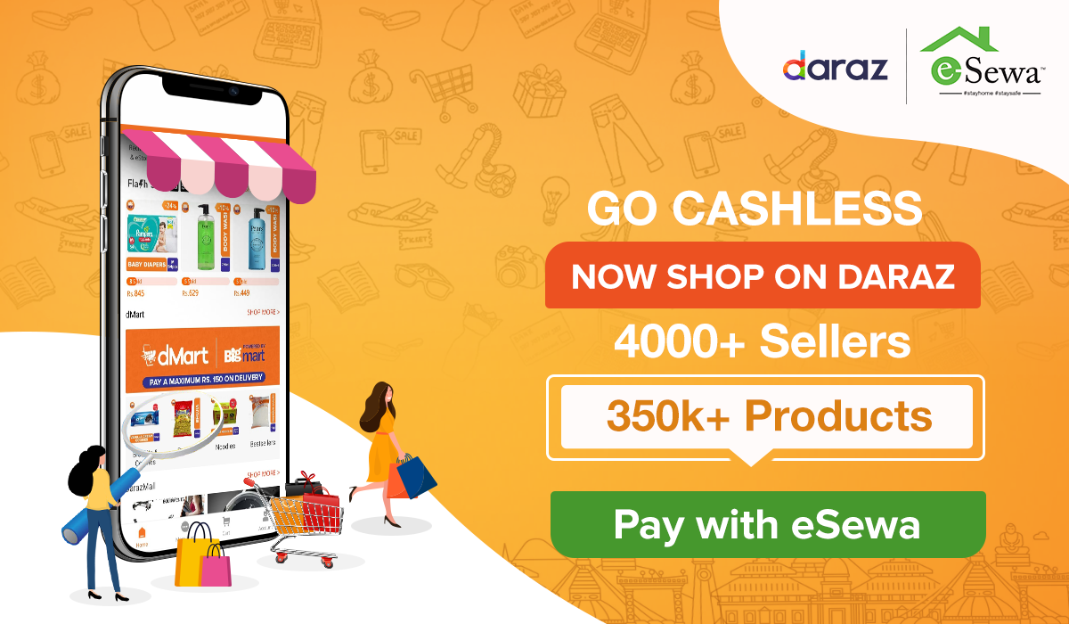 Order online from Daraz, Pay using eSewa