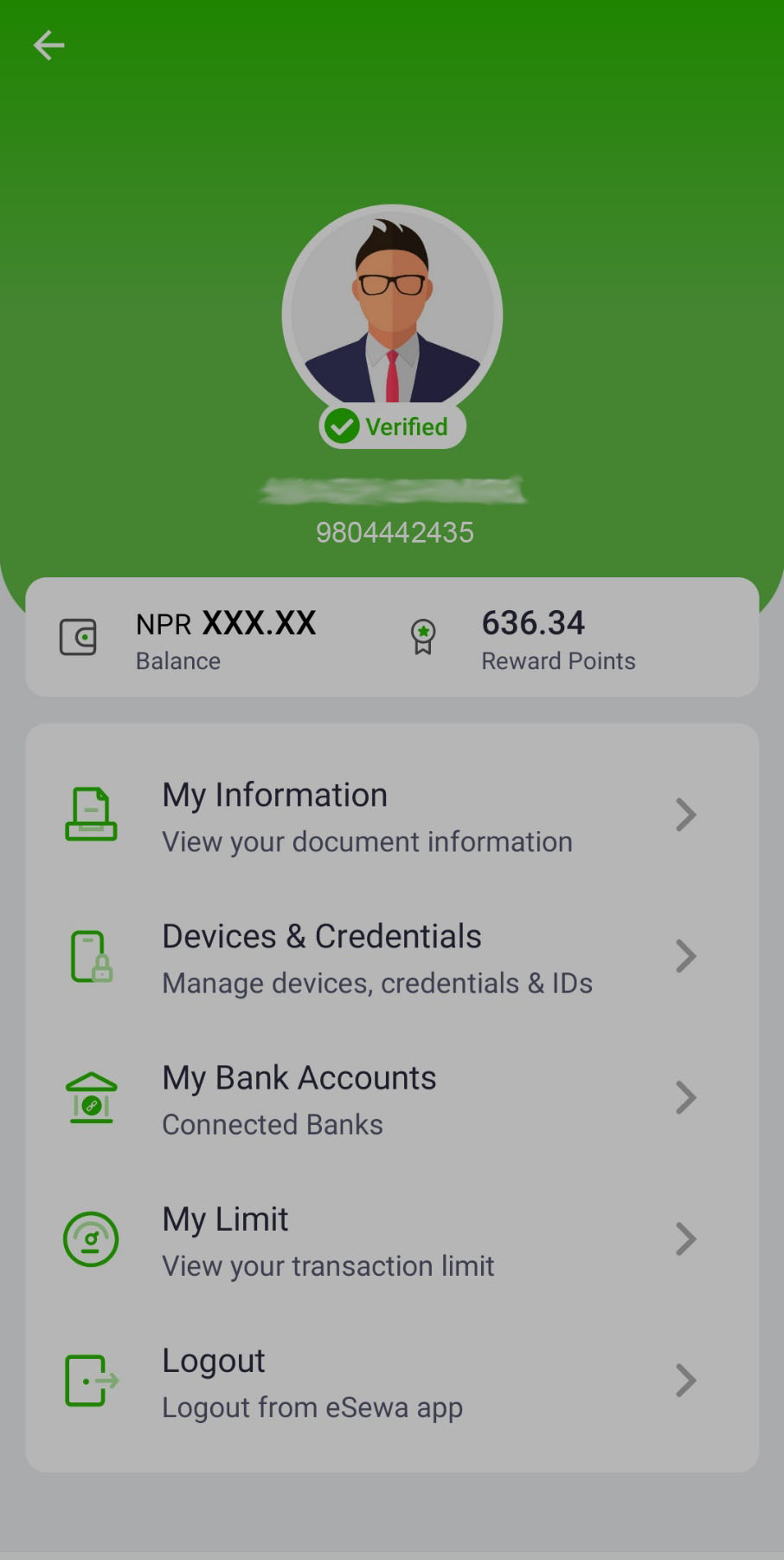 Login Credential ESewa