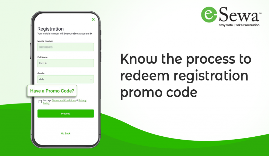 Process to redeem the registration promo code eSewa