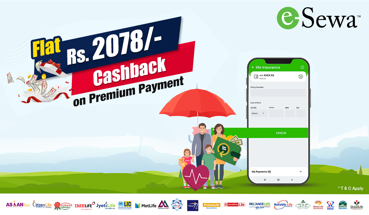 Pay Insurance Premium from eSewa & Win Rs. 2078!