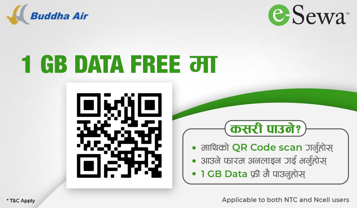 FREE 1 GB Data in Buddha Air tickets!